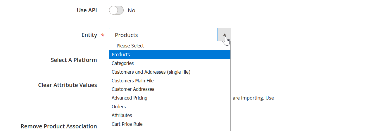 Magento 2 multiple entities import and export