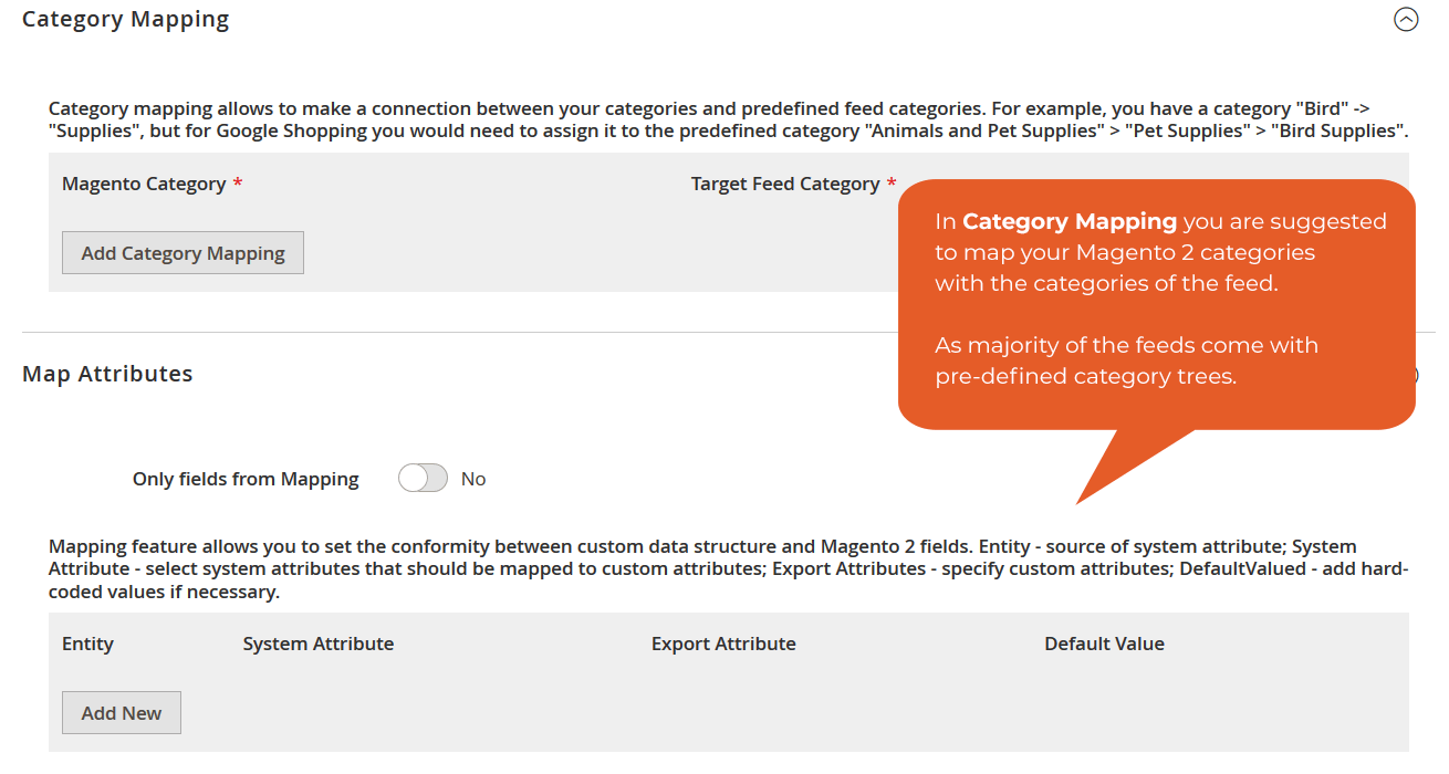 Product feeds for Magento 2 category mapping