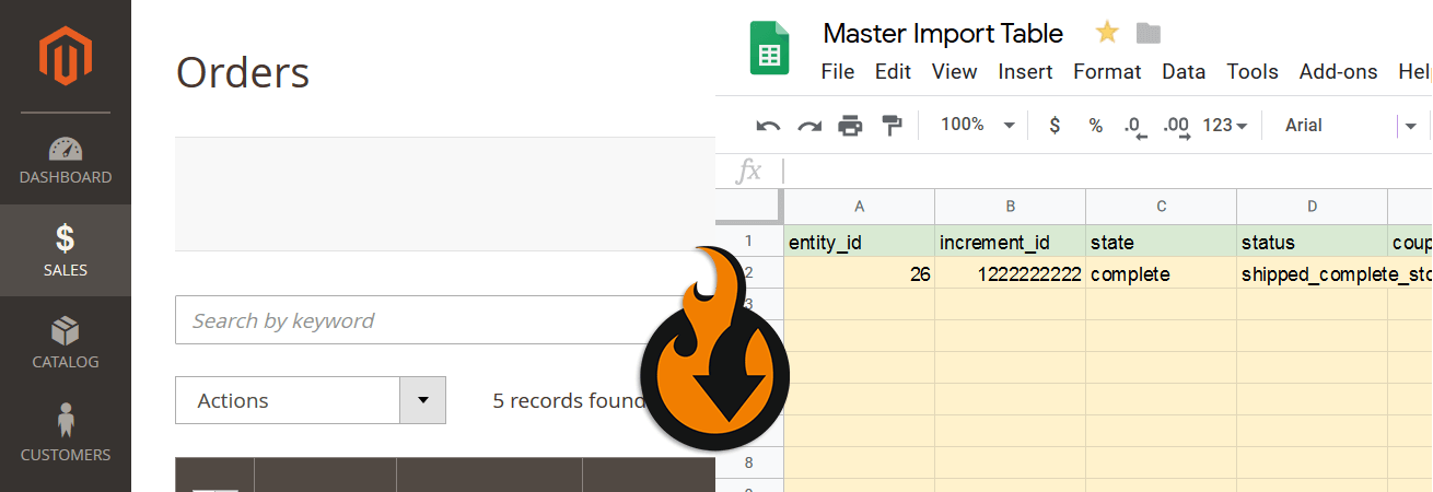 Magento 2 orders import and export