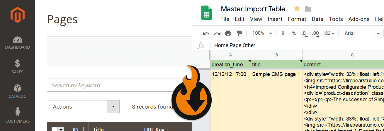 Magento 2 CMS pages, static pages import and export