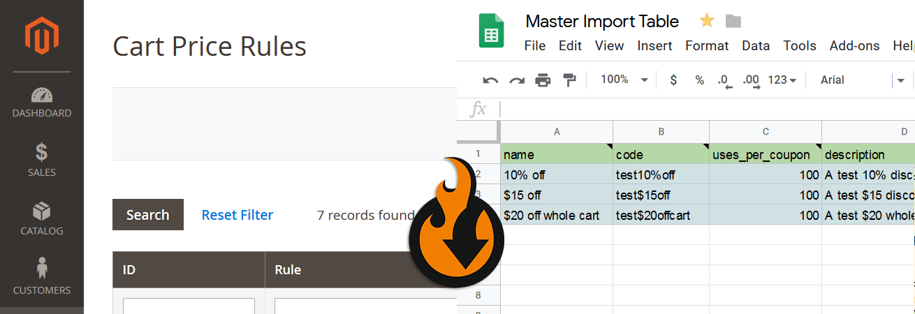 Magento 2 cart price rules import and export