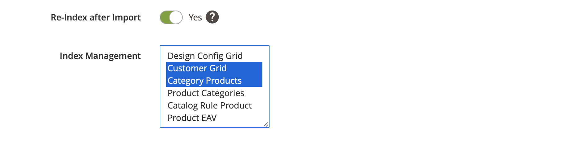 Magento 2 reidex after import