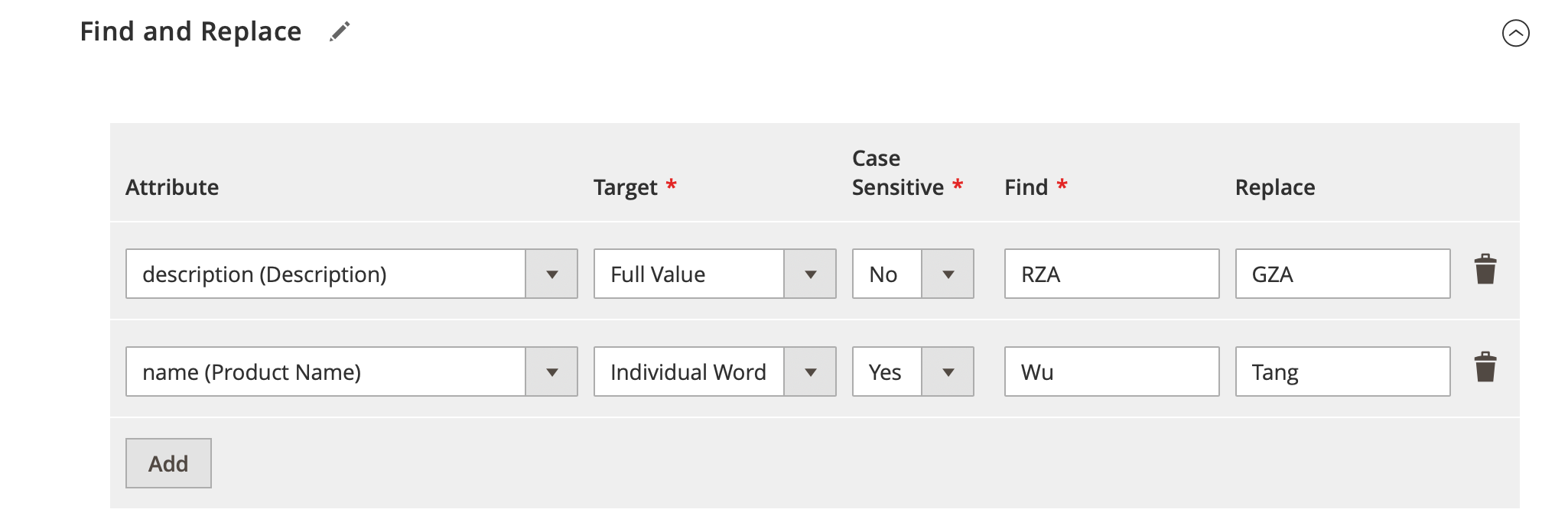 Magento 2 find and replace filters for import